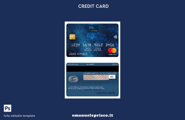 modello mastercard Jordan Bank of Jordan in stile verificato